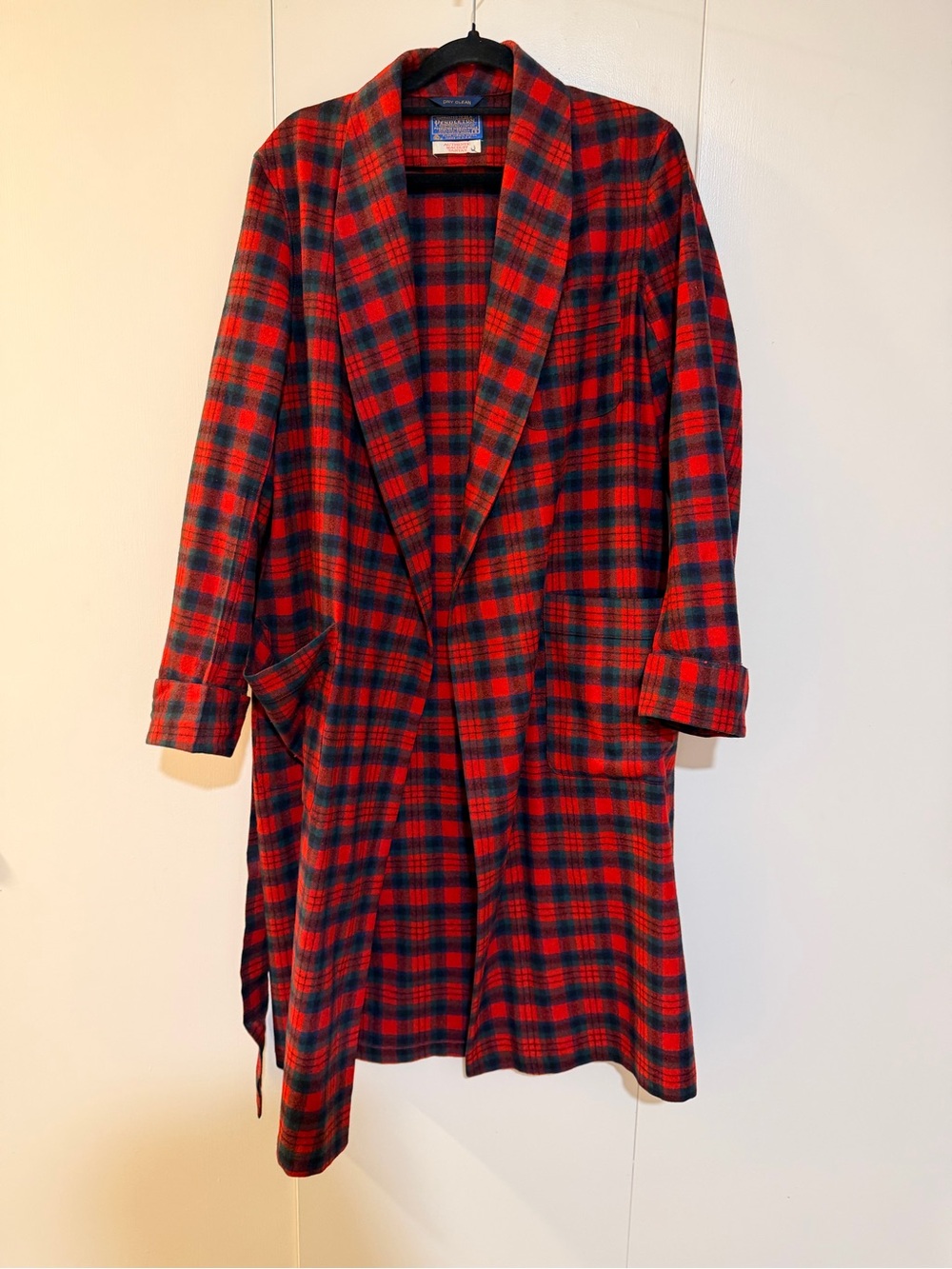 Vintage Pendleton macduff tartan Red Plaid  robe S